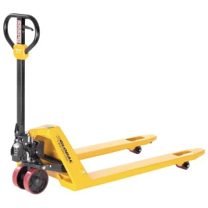 Yellow pallet jack for lifting loads