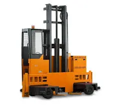 Orange side-loader forklift machinery