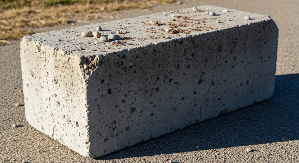 solid concrete block used for load bearing wall construction and structural support