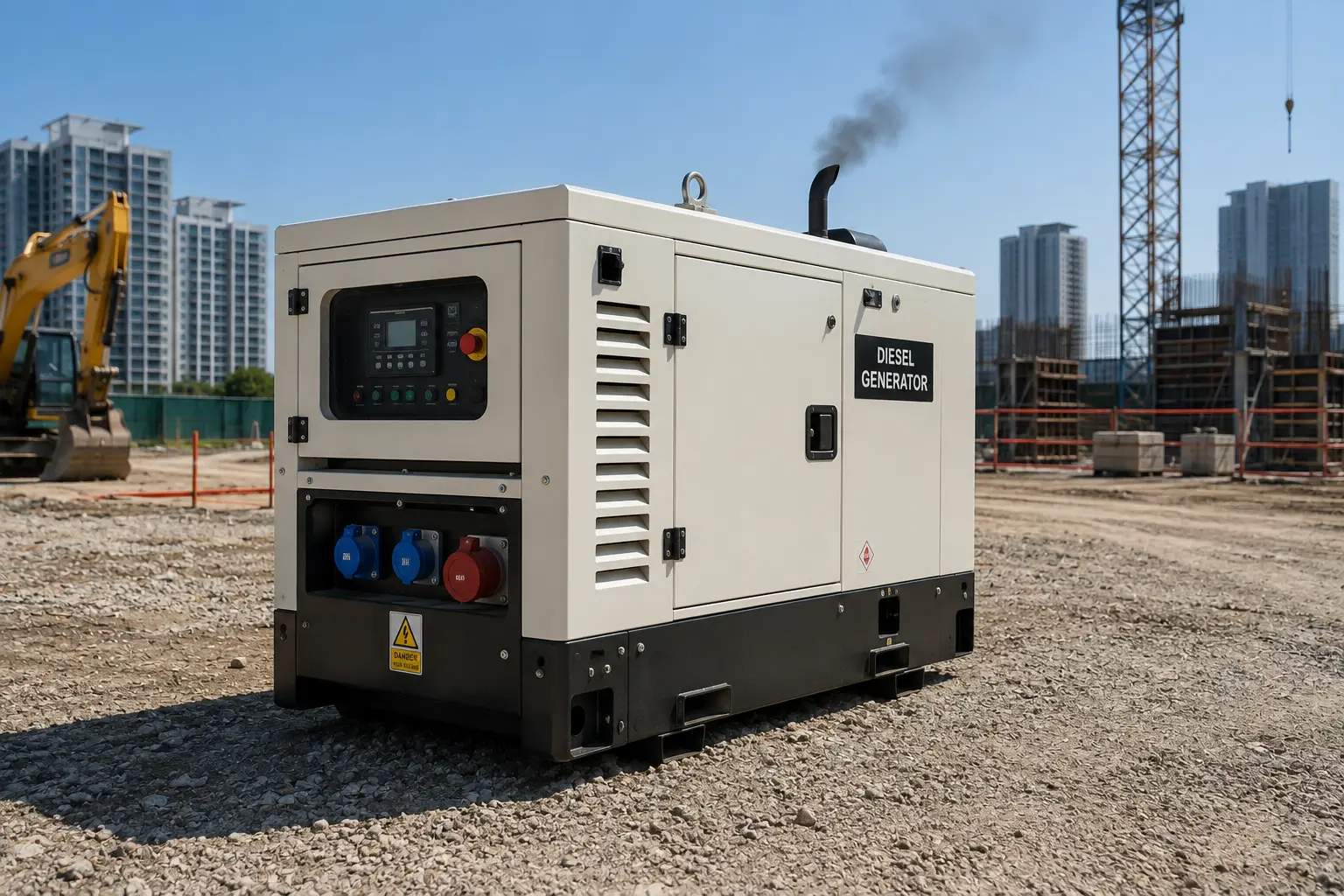 Generator operating safely in an open outdoor space